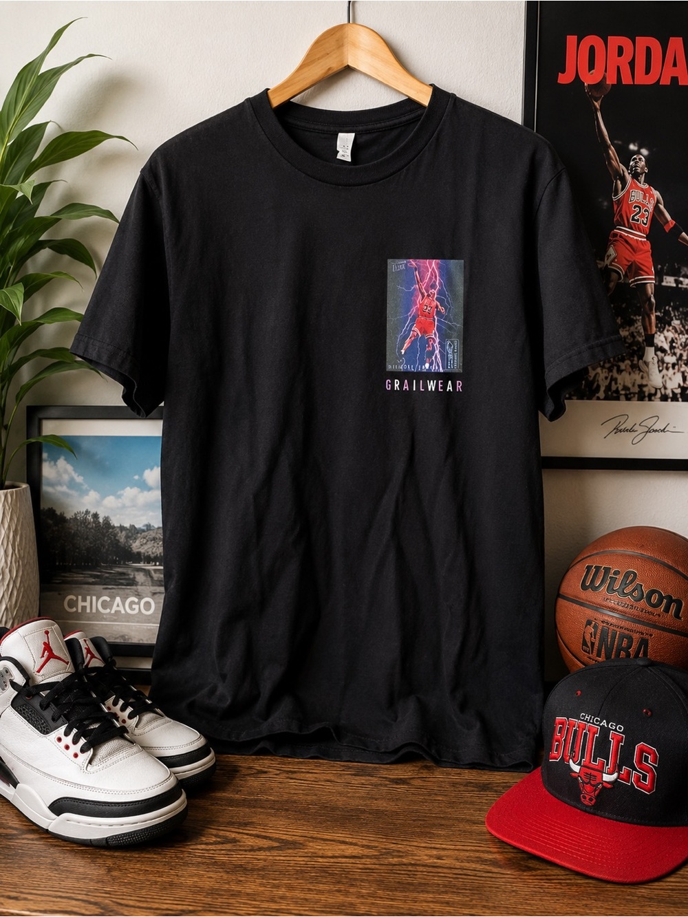 Grailwear Michael Jordan Scoring Kings Tee Black Large Streetwear Graphic Retro